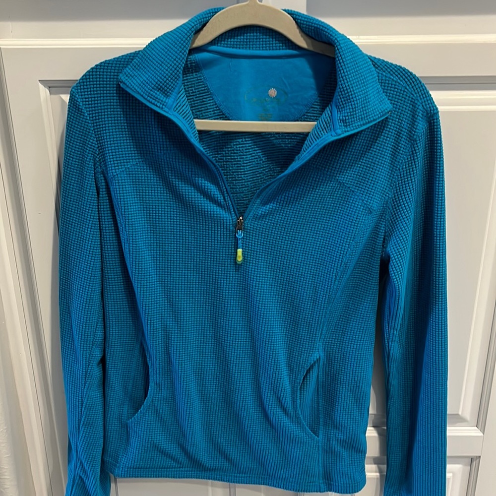 Tangerine zip front pullover